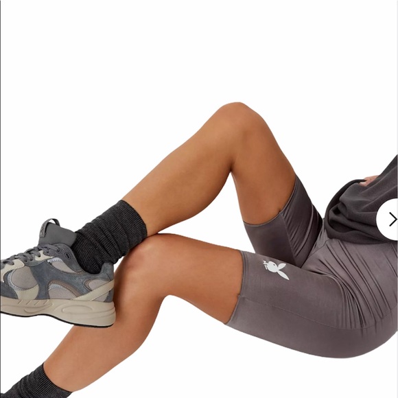 Playboy Charcoal Soft Touch Biker Shorts - Picture 2 of 5